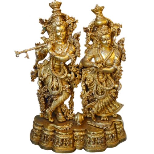 Krishna Radha Statue -Brass