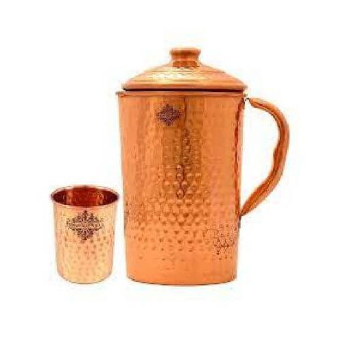 Copper Jug & Glass